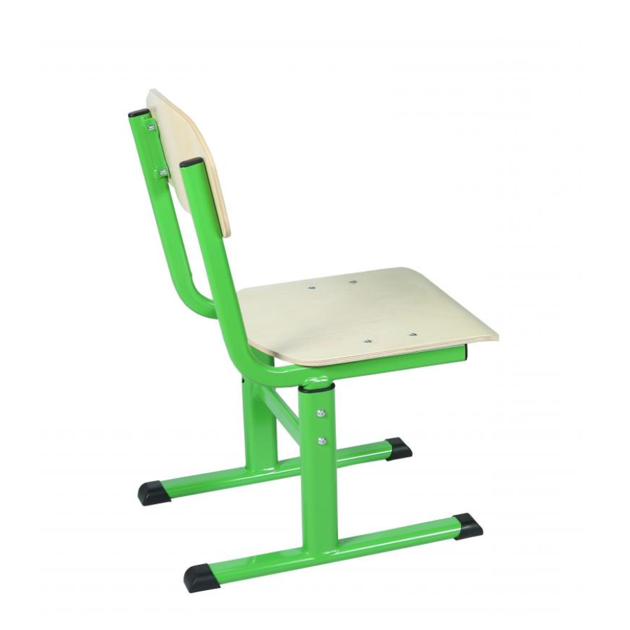 Стілець учнівський Т-подібний, на плоскоовальній металевій трубі, регулюється по висоті на ростові групи №2-5, АЛМАНТ, 325х445х625-745 мм, (h=300-420 мм).